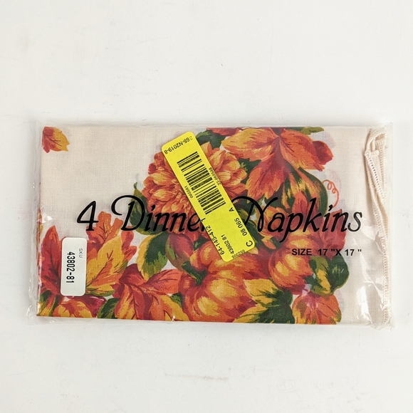 Bardwil linens Autumn garden napkins set of 4 - Picture 3 of 7